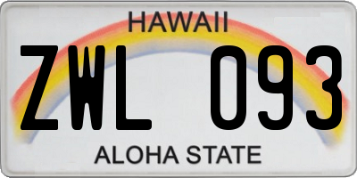 HI license plate ZWL093