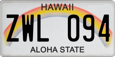 HI license plate ZWL094