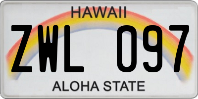 HI license plate ZWL097