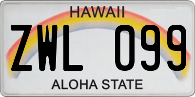 HI license plate ZWL099