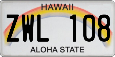 HI license plate ZWL108