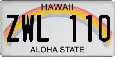 HI license plate ZWL110