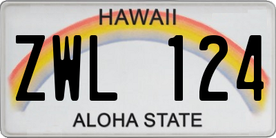 HI license plate ZWL124