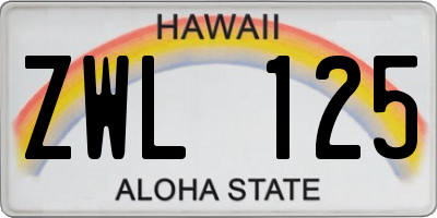 HI license plate ZWL125