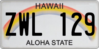 HI license plate ZWL129