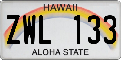 HI license plate ZWL133