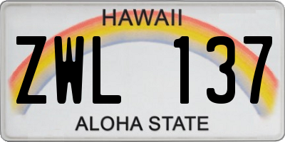 HI license plate ZWL137