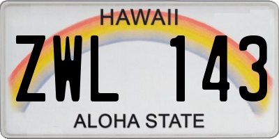 HI license plate ZWL143