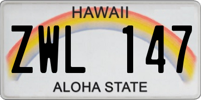 HI license plate ZWL147