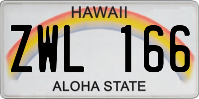 HI license plate ZWL166