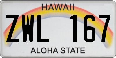 HI license plate ZWL167