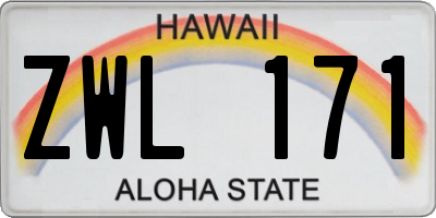 HI license plate ZWL171