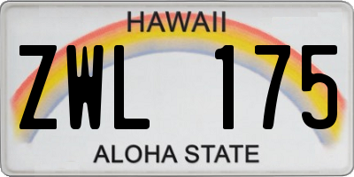 HI license plate ZWL175