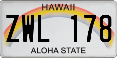 HI license plate ZWL178