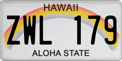 HI license plate ZWL179