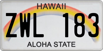 HI license plate ZWL183