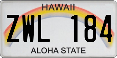 HI license plate ZWL184