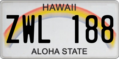 HI license plate ZWL188