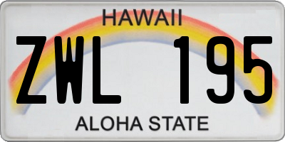 HI license plate ZWL195