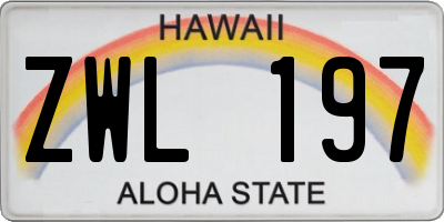 HI license plate ZWL197