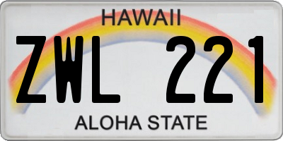 HI license plate ZWL221
