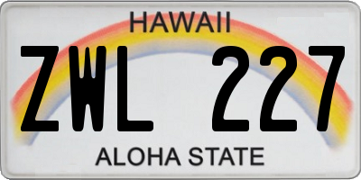 HI license plate ZWL227