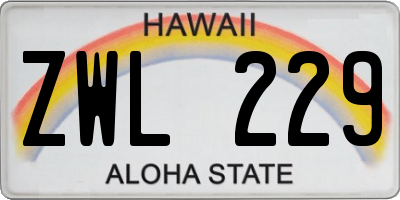 HI license plate ZWL229