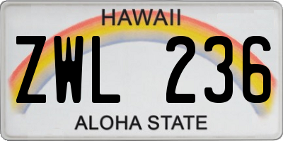 HI license plate ZWL236