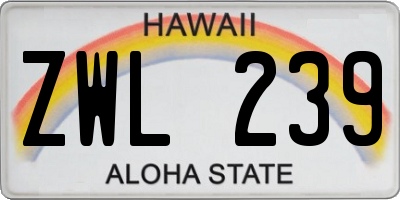 HI license plate ZWL239