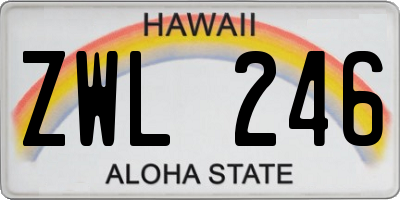 HI license plate ZWL246