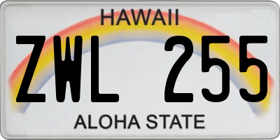 HI license plate ZWL255