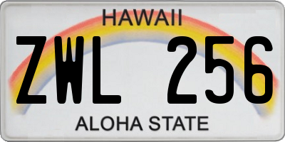 HI license plate ZWL256