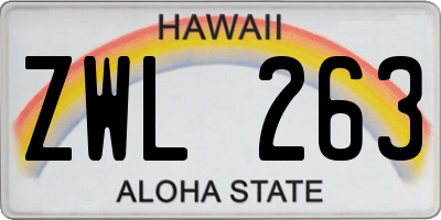 HI license plate ZWL263