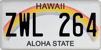 HI license plate ZWL264