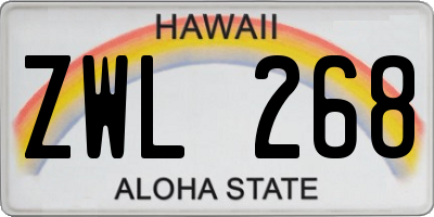 HI license plate ZWL268