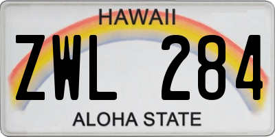 HI license plate ZWL284