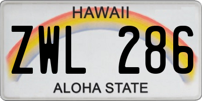 HI license plate ZWL286