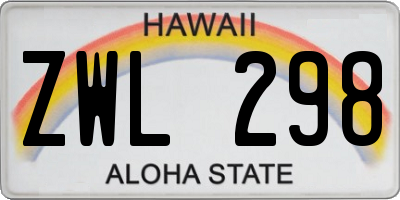 HI license plate ZWL298