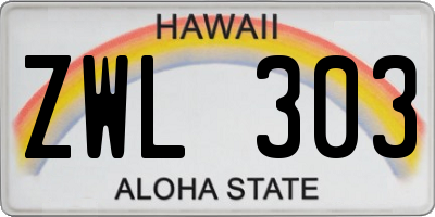 HI license plate ZWL303