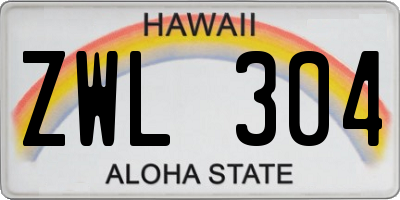 HI license plate ZWL304