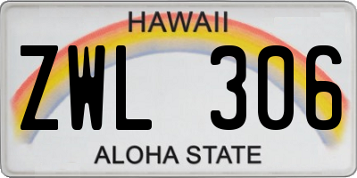 HI license plate ZWL306