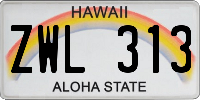 HI license plate ZWL313