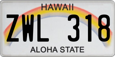 HI license plate ZWL318
