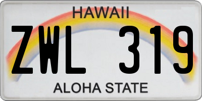 HI license plate ZWL319