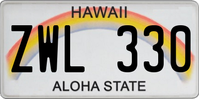 HI license plate ZWL330