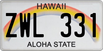 HI license plate ZWL331