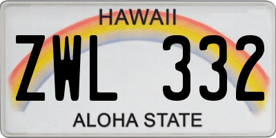 HI license plate ZWL332