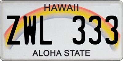 HI license plate ZWL333