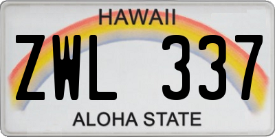 HI license plate ZWL337