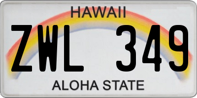 HI license plate ZWL349